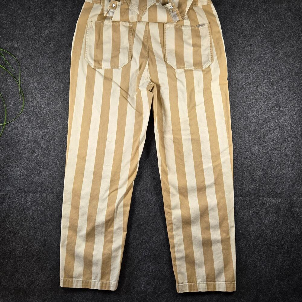 Brixton Costa Striped Overalls Femme Medium Sand/Natural 100% Cotton Artsy - Picture 8 of 15
